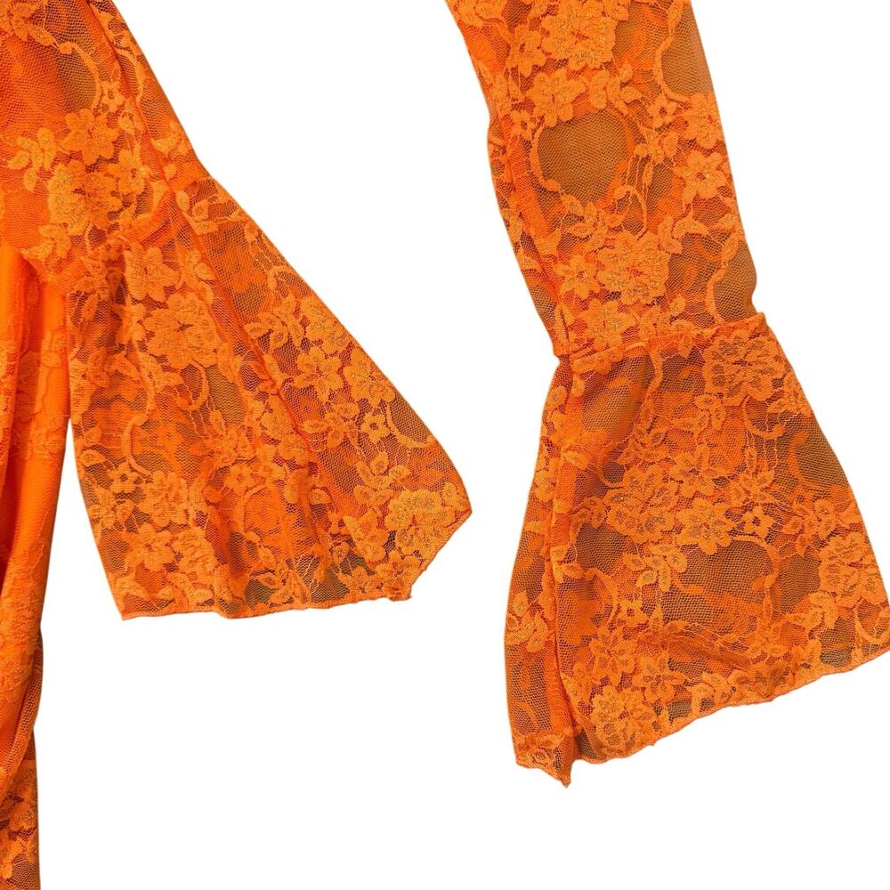 Fashion Nova One of One Lace Mini Dress Orange XL Clubbing Cutout Miami NWT - Picture 8 of 8